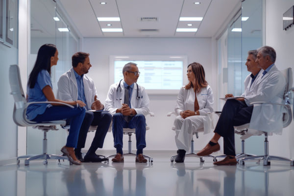 Hospital management in a meeting