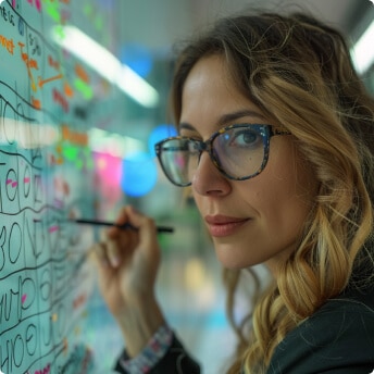 Woman at idea board